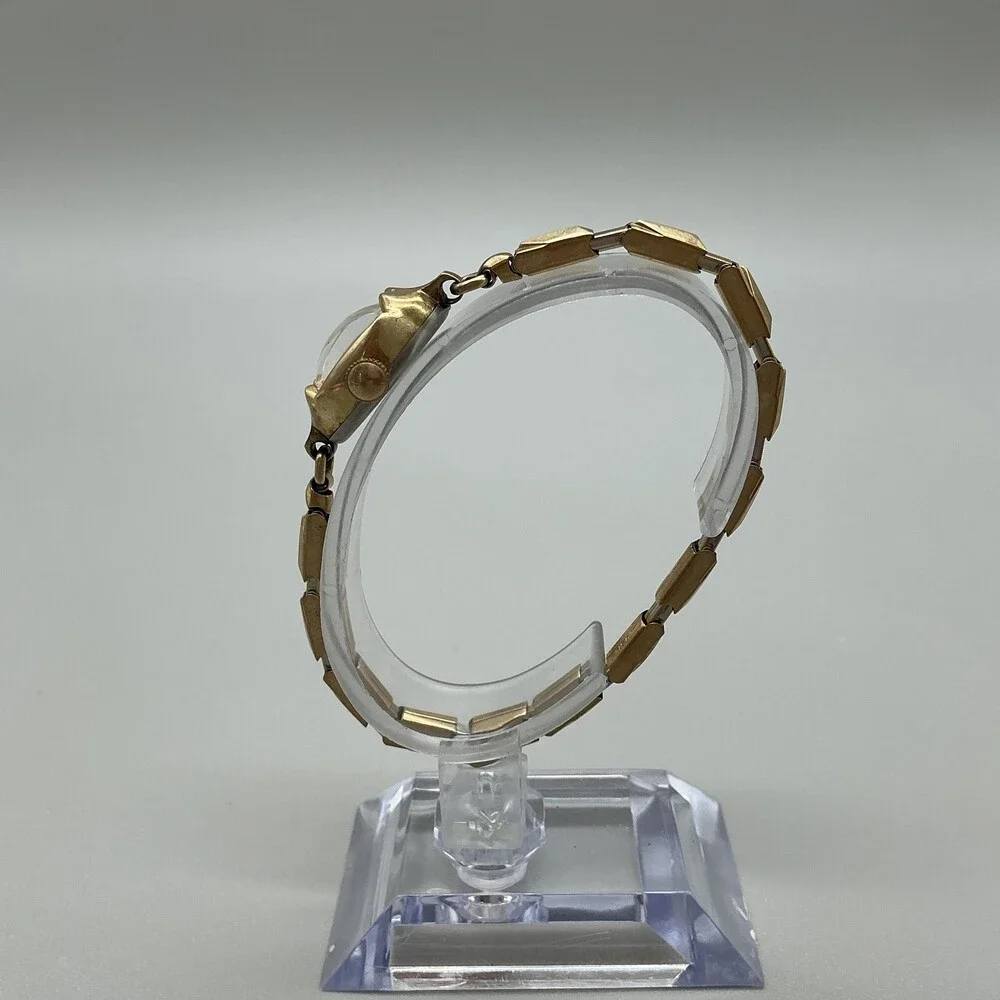 Vintage Elgin Womens Watch 16mm 10K Rolled Gold Plated Stretch Band Manual Wind
